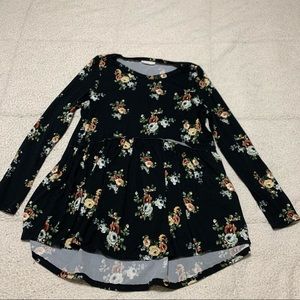 Floral boutique baby doll top